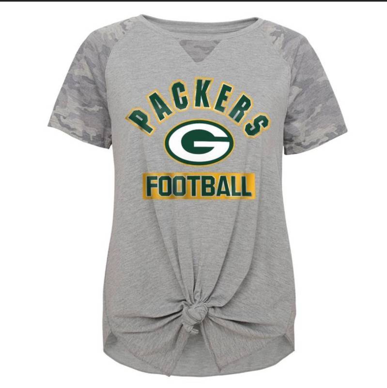 lot 9 image: NFL Green Bay Packers Juniors Womens Tie Front Shirt S