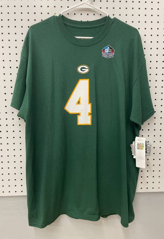 lot 8 image: NFL Green Bay Packers Brett Farve Hall of Fame Mens Shirt Size XL