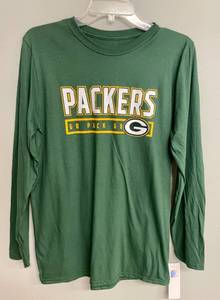 lot 34 image: NFL Green Bay Packers GO PACK GO Mens Long Sleeved Shirt Size XL