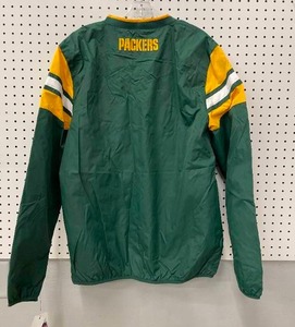 lot 18 image: NFL Team Apparel Green Bay Packers Pull-Over Windbreaker Jacket Shirt Mens XL