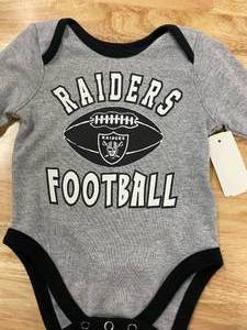 lot 33 image: OAKLAND LAS VEGAS Raiders Infant Onesie Size 0- 3 Mo