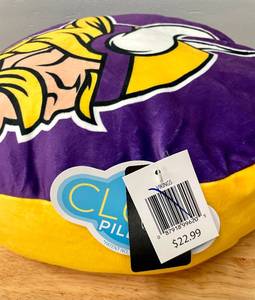 lot 50 image: Minnesota Viking Cloud Squishy Round Pillow.