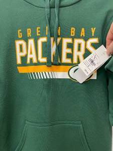 lot 20 image: NFL Team Apparel Green Bay Packers Mens Hooded Sweatshirt Size S