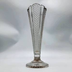 lot 08 image: Antique 1898 Gorgeous EAPG McKee & Brothers 12 14 in Glass Flute Vase