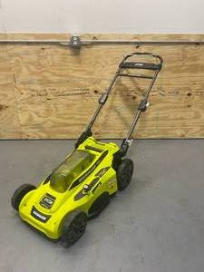 lot 13 image: RYOBI 40V Brushless 20 in. Cordless Battery Walk Behind Push Lawn Mower (Tool Only).