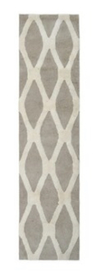 lot 24 image: ALLEN  ROTH Barrbridge 2 x 8 Stone Cameo Trellis Mid-Century Modern Runner