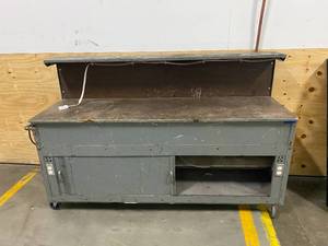 lot 77 image: Used Work Bench with Outlets on Casters