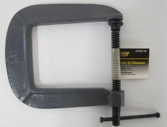 lot 513 image: 4-Pack Steel Grip 3 Inch C-Clamps