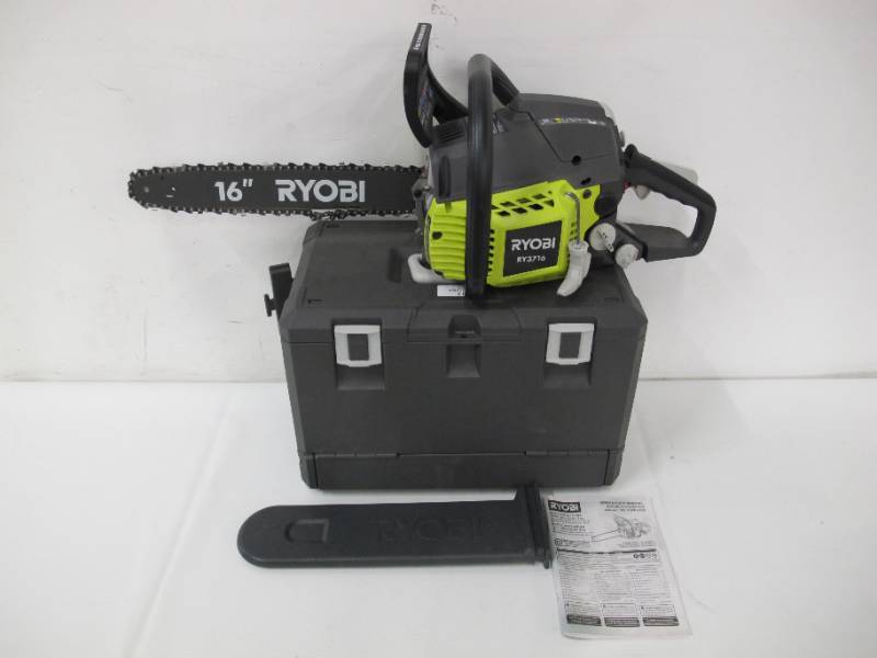 lot 511 image: Ryobi 16 in. 37cc 2-Cycle Gas Chainsaw with Heavy-Duty Case RY3716