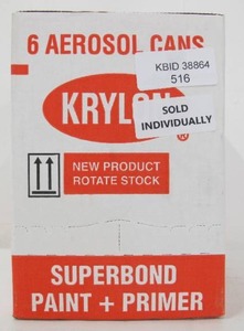 lot 520 image: Krylon (6-Pack) K08832001 Dual Superbond Paint and Primer, Gloss Modern White (6 Cans - 60oz Total)