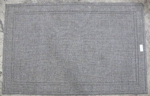 lot 519 image: Grey Woven Welcome Mat Doormat - Black 48 Inch by 30 Inch
