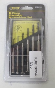 lot 535 image: Steel Grip 6-Piece Precision Mini Screwdriver Kit for Computers, Eyeglasses, Small Repairs