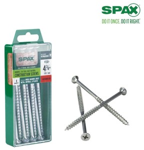 lot 543 image: 6-Packs SPAX  Hover Image to Zoom #14 x 4-34 in. Philips Square Drive Flat-Head Undercut Full Thread Zinc Coated Multi-Material Screw (8 Per Box - 48 pieces)