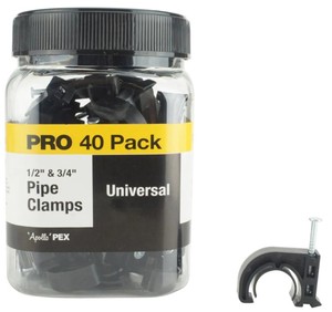 lot 555 image: Apollo 12 in. and 34 in. 2-in-1 PEX Pipe J-Hook Pipe Support Pro Pack (40-Pack)