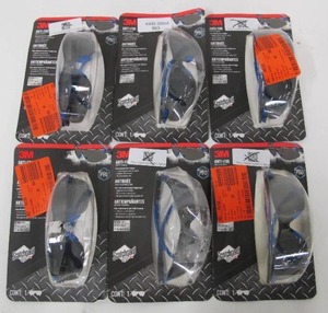 lot 563 image: 6-Pack 3M Work Safety Goggles Glasses - Anti Fog Impact Resistant