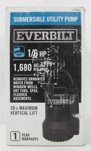 lot 564 image: Everbilt 16 HP Plastic Submersible Utility Pump SUP54-HD