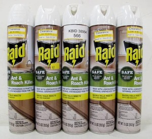 lot 566 image: 5-Pack RAID Ant and Roach Killer - 11oz Each - 55oz Total