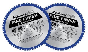 lot 577 image: Avanti 10 in. x 60-Tooth Fine Finish Saw Blade (2-Pack)