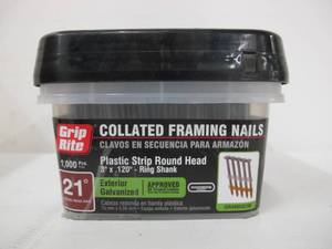 lot 604 image: Grip-Rite #12 x 1 in. Plastic Round Cap Roofing Nail (1,000-Pack)