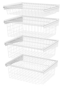 lot 611 image: ClosetMaid 17 in. D x 21 in. W x 27 in. H ShelfTrack 4-Drawer Kit Steel Closet System in White