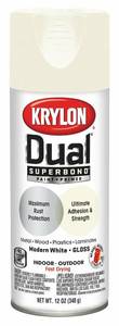 lot 614 image: Krylon (6-Pack) K08832001 Dual Superbond Paint and Primer, Gloss Modern White (6 Cans - 60oz Total)