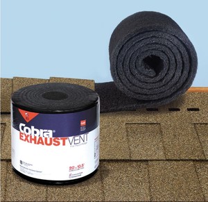 lot 617 image: GAF Cobra Exhaust Vent 10.5 in. x 20 ft. Mesh Roll Ridge Vent in Black