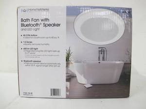lot 627 image: Home NetWerks 80 CFM Ceiling Mount Bathroom Exhaust Fan with Bluetooth Speaker and LED Light