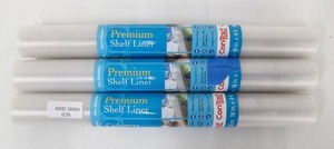 lot 639 image: 3-Pack Con-Tact Brand Grip Premium Non-Adhesive Shelf Liner- Ribbed Clear (18x 4)