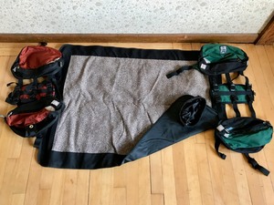 Dog Hiking Packs (Size M)  Water Proof Dog Mat  Travel Water Bowl