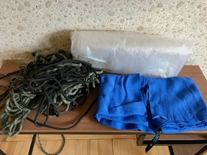 Microfiber Blankets  Rope  Plastic Tarp