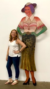 lot 2A image: Larger Than Life Painted Art Piece Woman With A Hat by Arne Nyen - 2005 - 92Tall