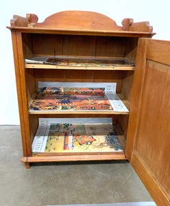lot 10 image: Small Antique Cherry Wood Cabinet