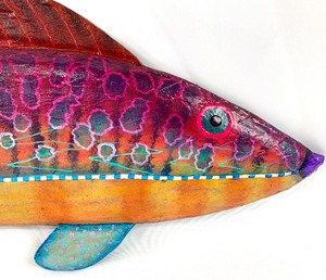 lot 16 image: Fun Mixed Media Fish Art Sculpture by Artist, Arne Nyen - 47.5 Long- 2007