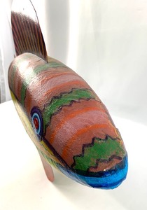lot 17 image: Whimsical Mixed Media Fish Art Sculpture by Artist, Arne Nyen - 48 Long- 2004