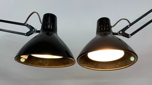 lot 18 image: Pair Vintage Black Architectural Adjustable Lamps