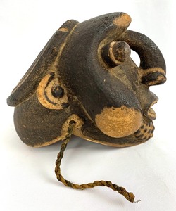 lot 27 image: Rare Antique Carved African Bamun Wood Mask from Cameroon