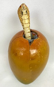 lot 38 image: Vintage Painted Sculpture of Snake in a Mango