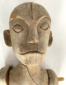 lot 48 image: Large Antique Carved Wood MarionettePuppet of a Man - 41 Tall