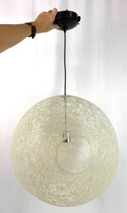 lot 49 image: Fabulous Pair Random II White Pendant Lights by Moooi