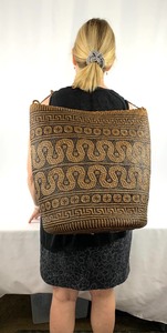 lot 55 image: Vintage Borneo Ajat Hand-Woven Shoulder Basket - Large