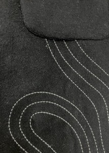 lot 151 image: Gudrun Sjoden Long Black Coat with Embroidery Size L