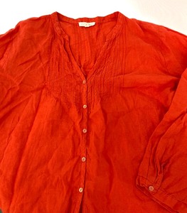 lot 169 image: Eileen Fisher Paprika Linen Blouse Size L