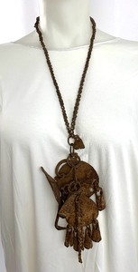 lot 73 image: African Antique Dogan Blacksmith Forged Iron Priest Hogan Necklace From Mali