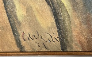 lot 89 image: Elof Wedin Original Untitled Landscape Painting- Oil on Canvas 1931- 28 x 24