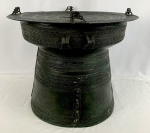 lot 1A image: Amazing Antique Bronze Burmese Rain Drum Table- Intricate Relief Detail 1900s #2