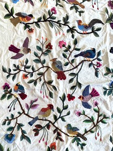lot 107 image: Embroidered Bird Tapestry from Guatemala