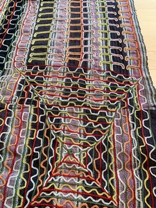 lot 112 image: Authentic Wodaabe Mens Hand-Embroidered Dance Tunic from West Africa- 9 feet long