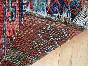 lot 114 image: Antique Afghani Wool Rug 24 x 34