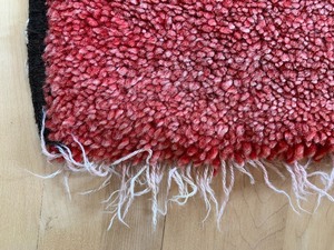 lot 131 image: Vintage Red Wool Raised Pile Carpet