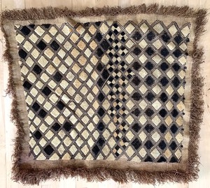 lot 133 image: 3 Antique African Kuba Cloth Cut Pile Raffia Textiles